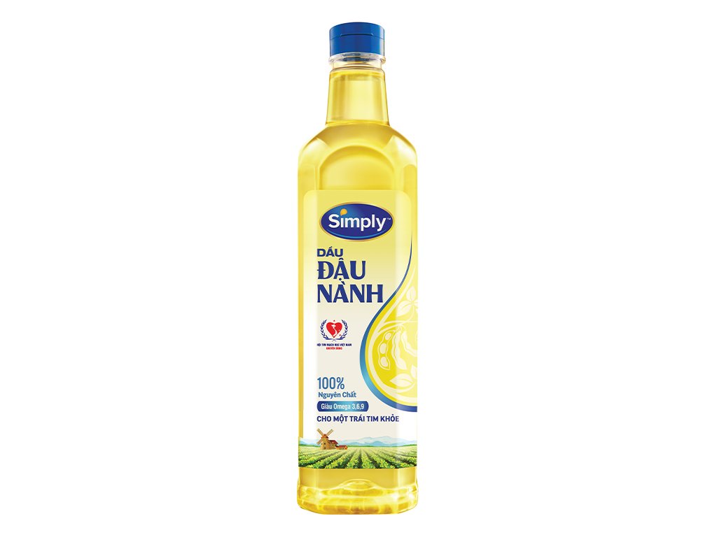 Dầu đậu nành nguyên chất Simply chai 1 lít (1)