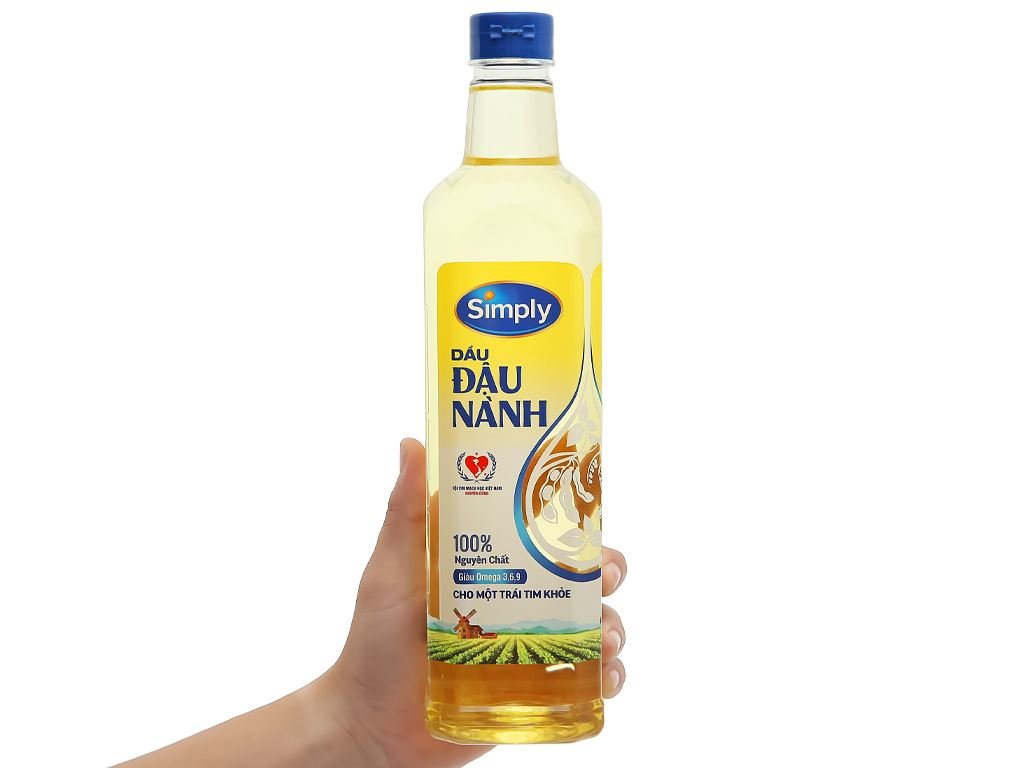 Dầu đậu nành nguyên chất Simply chai 1 lít (4)