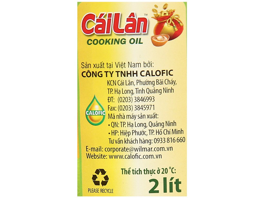 Dầu thực vật tinh luyện Cái Lân can 2 lít (3)