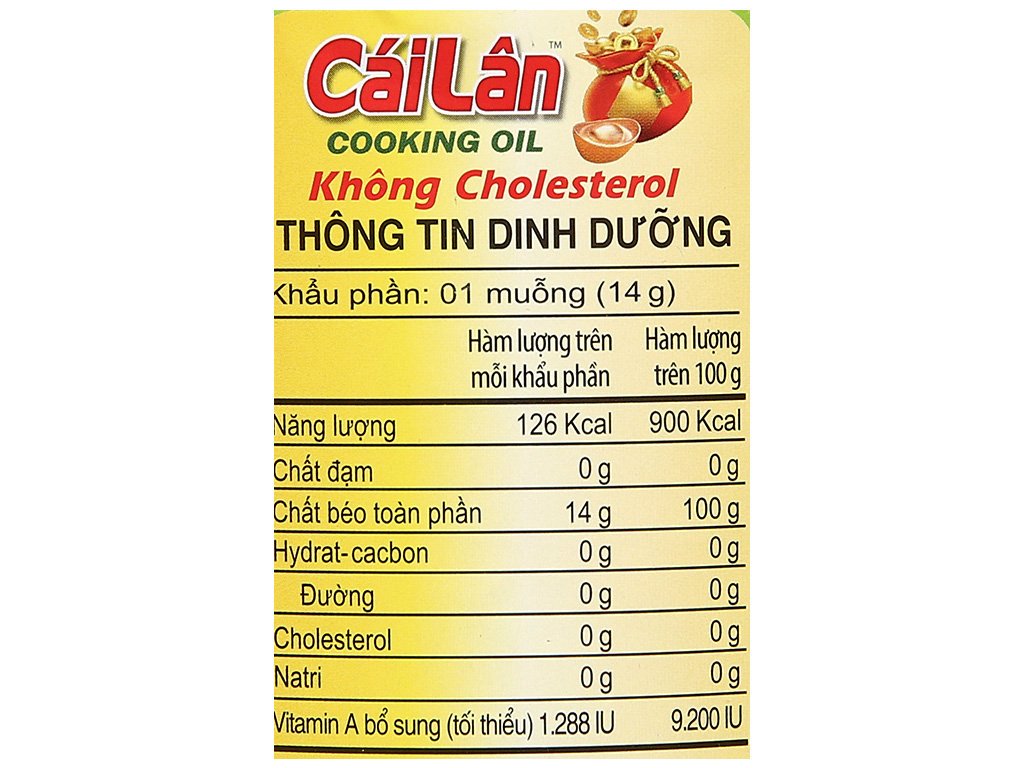 Dầu thực vật tinh luyện Cái Lân can 2 lít (4)