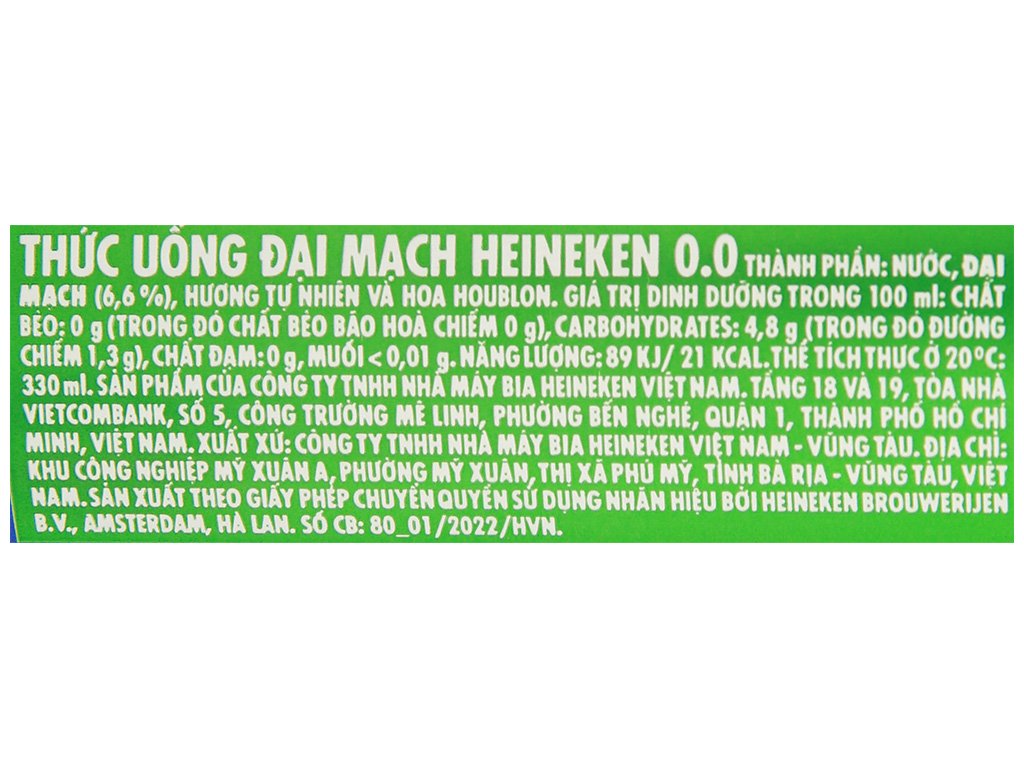 Khay 24 lon thức uống đại mạch Heineken Zero 330ml (6)