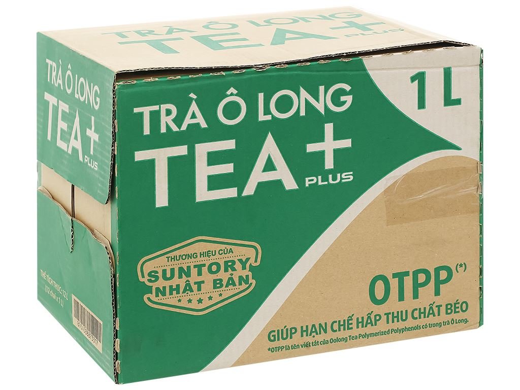 Thùng 12 chai trà ô long Tea Plus (1)