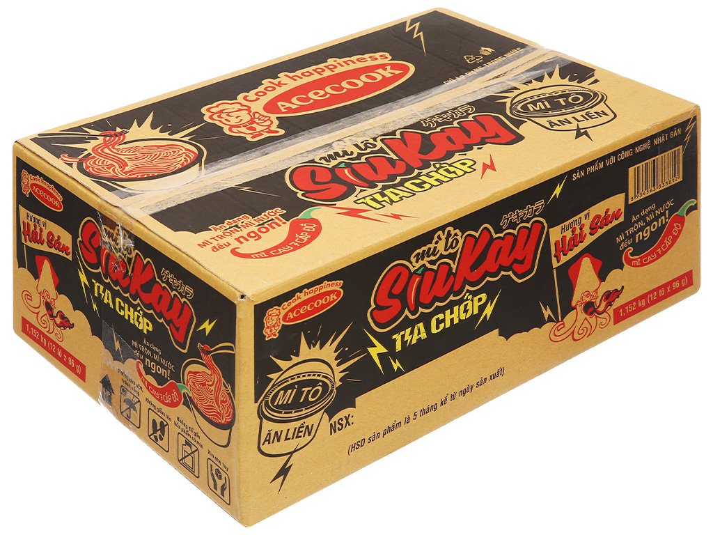 Thùng 12 tô mì hải sản SiuKay tia chớp 96g (1)