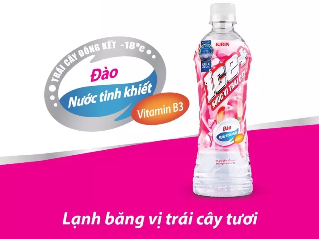 Thùng 24 chai nước trái cây Ice+ vị đào (2)
