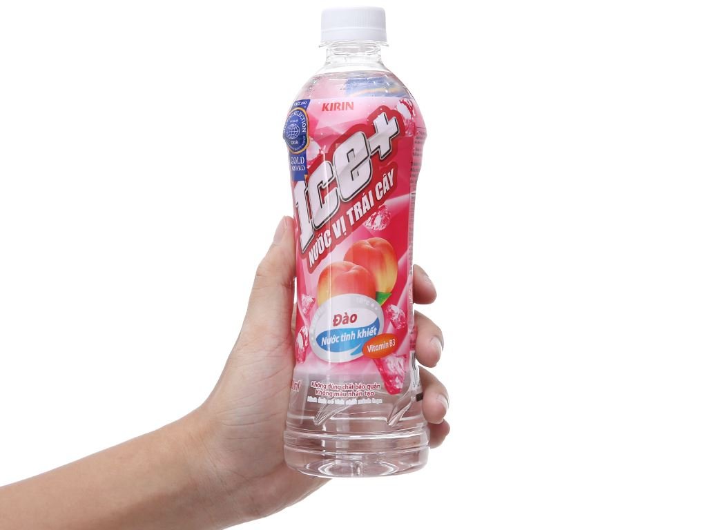 Thùng 24 chai nước trái cây Ice+ vị đào (6)