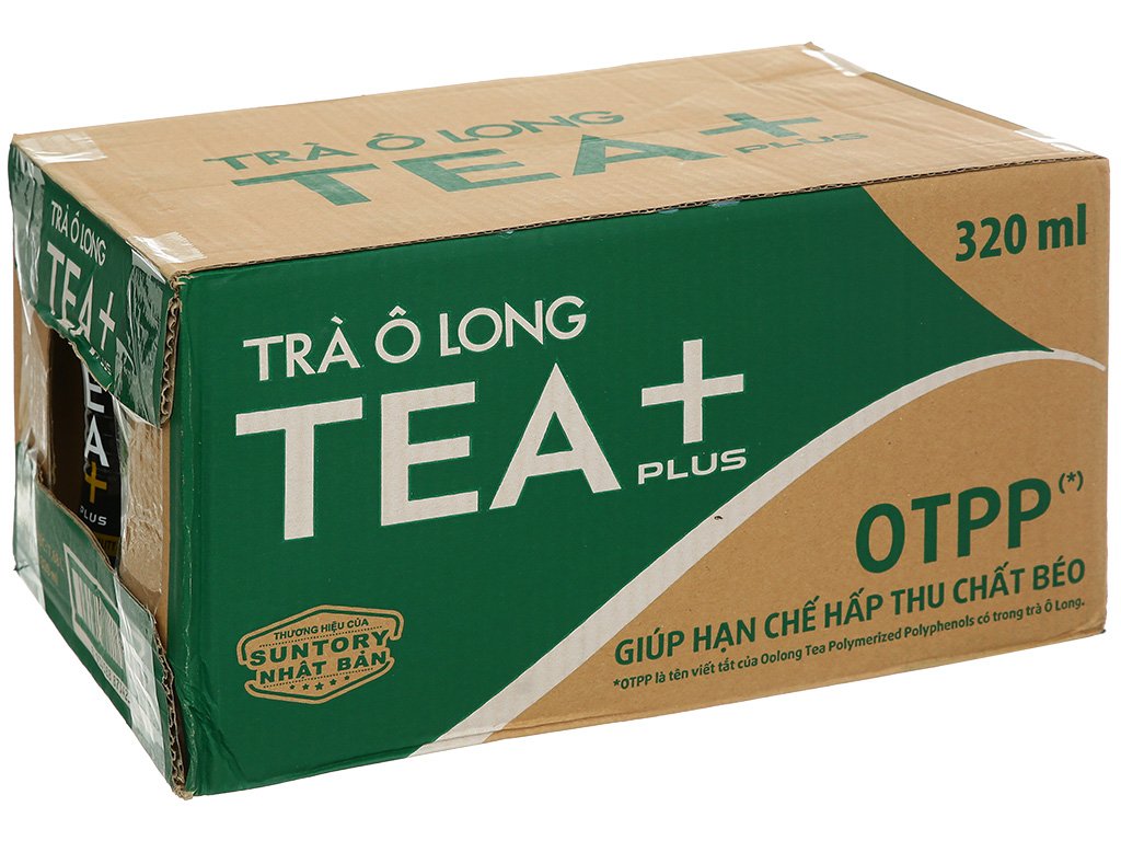 Thùng 24 chai trà ô long Tea Plus (1)
