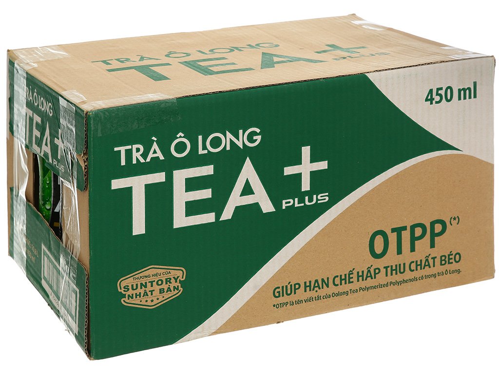 Thùng 24 chai trà ô long Tea Plus (2)