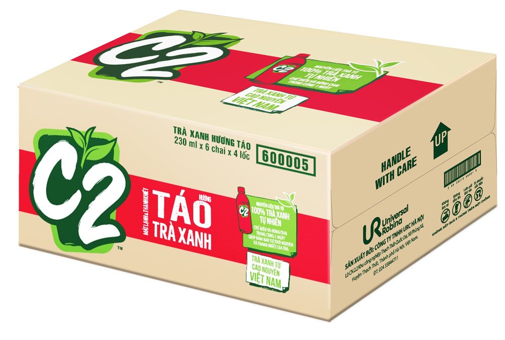 Thùng 24 chai trà xanh C2 hương táo (5)