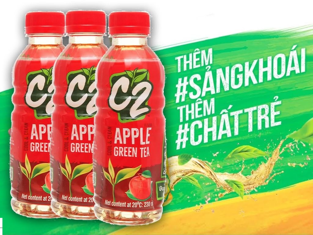Thùng 24 chai trà xanh C2 hương táo
