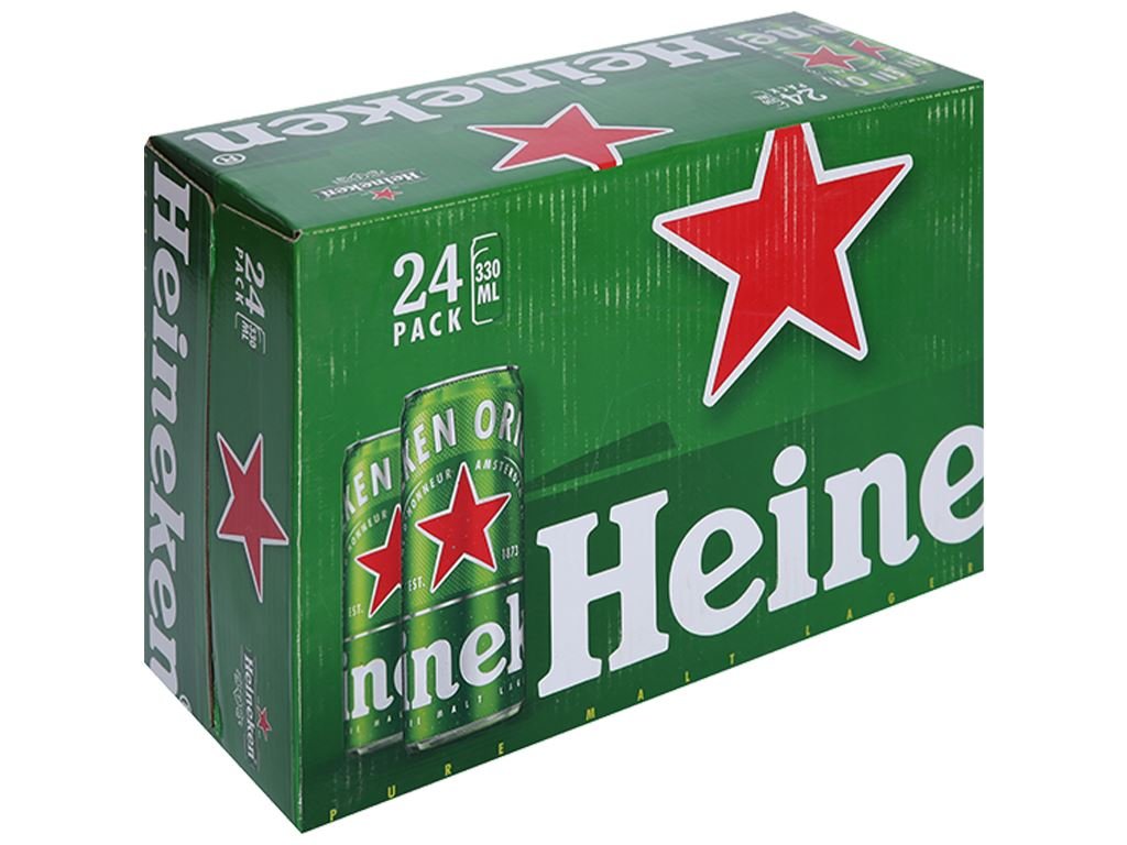 Thùng 24 lon bia Heineken Sleek 330ml (1)