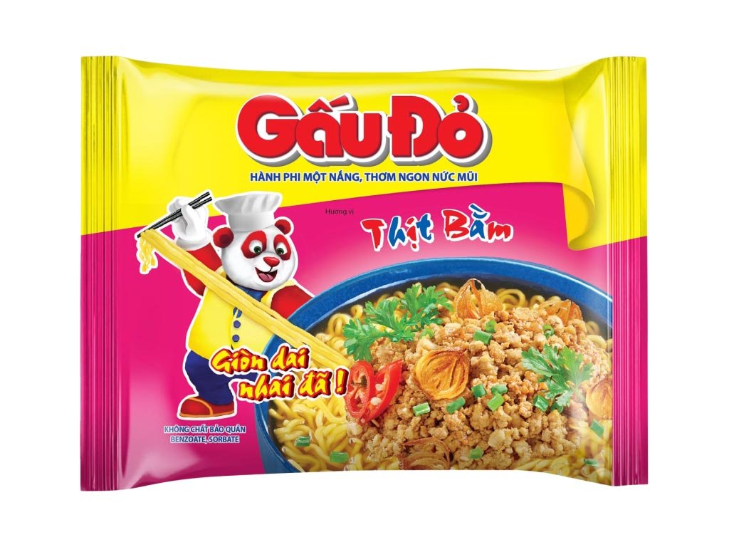 Thùng 30 gói mì Gấu Đỏ thịt bằm 63g (3)