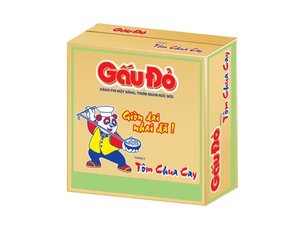 Thùng 30 gói mì Gấu Đỏ tôm chua cay 63g (1)