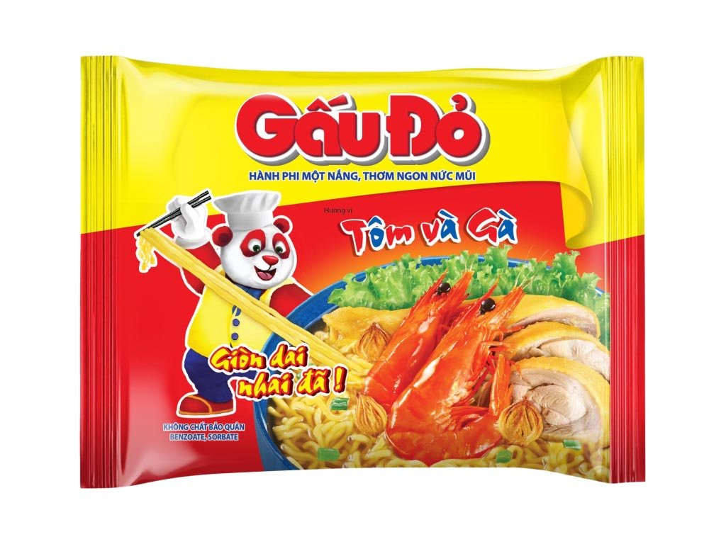 Thùng 30 gói mì Gấu Đỏ tôm và gà 63g (3)