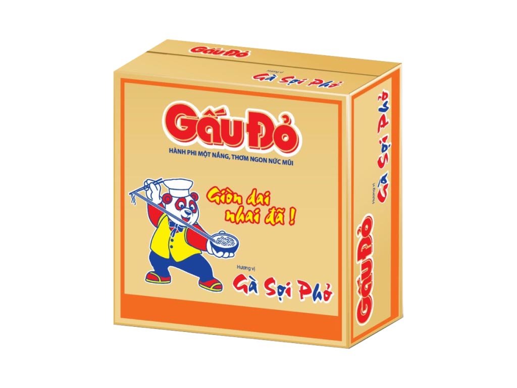 Thùng 30 gói mì gà sợi phở Gấu Đỏ 63g (1)