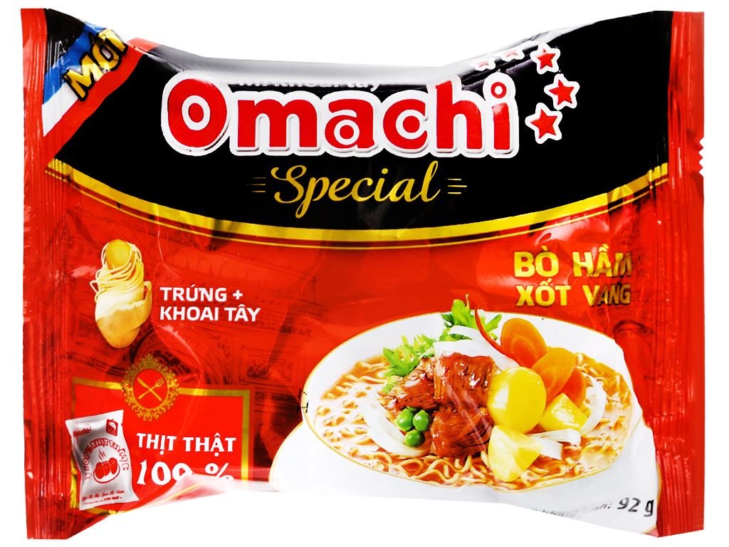 Thùng 30 gói mì khoai tây Omachi Special bò hầm xốt vang 92g (1)