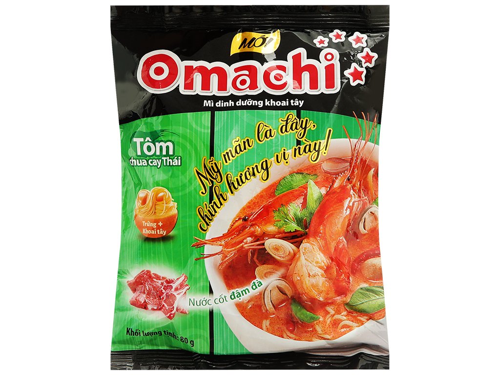 Thùng 30 gói mì khoai tây Omachi tôm chua cay Thái 80g (2)