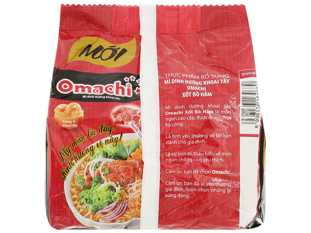Thùng 30 gói mì khoai tây Omachi xốt bò hầm 80g (3)