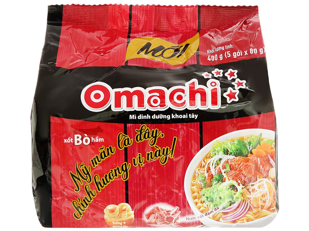 Thùng 30 gói mì khoai tây Omachi xốt bò hầm 80g (4)