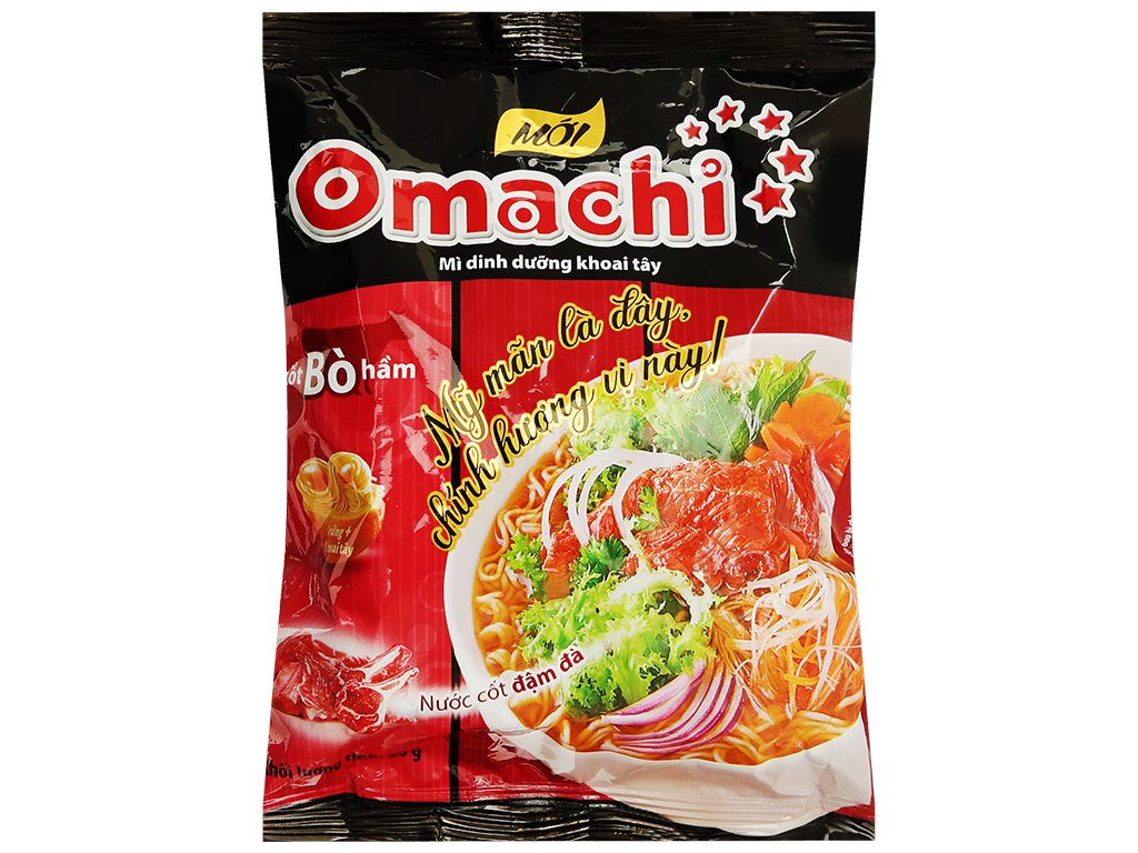 Thùng 30 gói mì khoai tây Omachi xốt bò hầm 80g (5)