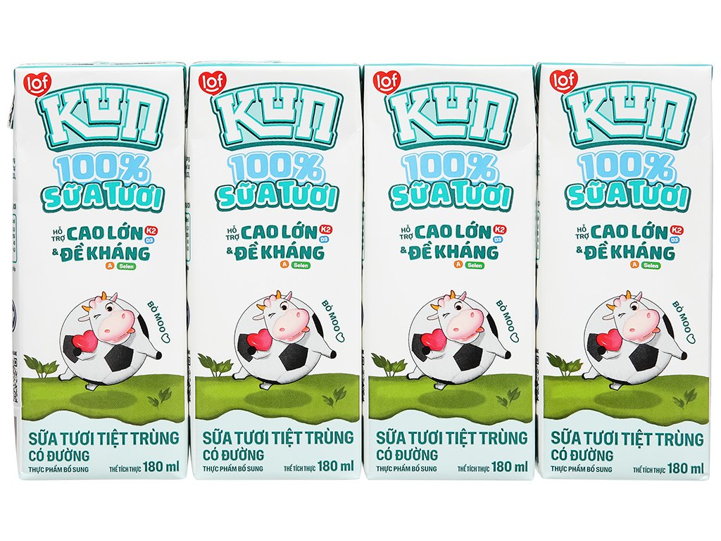 Thùng 48 hộp sữa tươi tiệt trùng có đường lof Kun (3)