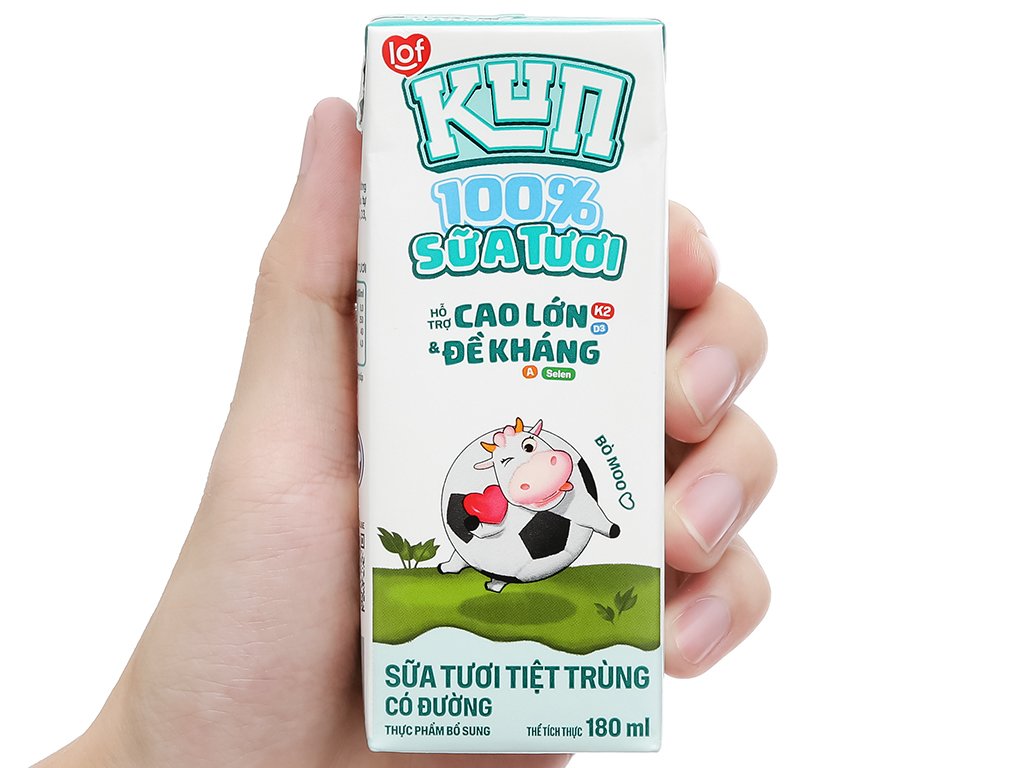 Thùng 48 hộp sữa tươi tiệt trùng có đường lof Kun (5)